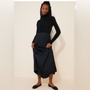 Anthropologie Midnight Black Maxi Dress